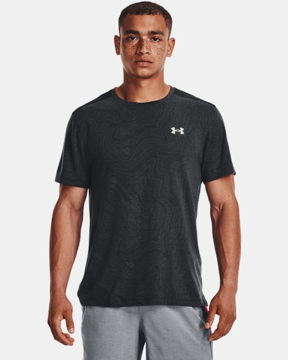 Men's UA Streaker Topographic T-Shirt, Black, pdpMainDesktop image number 0